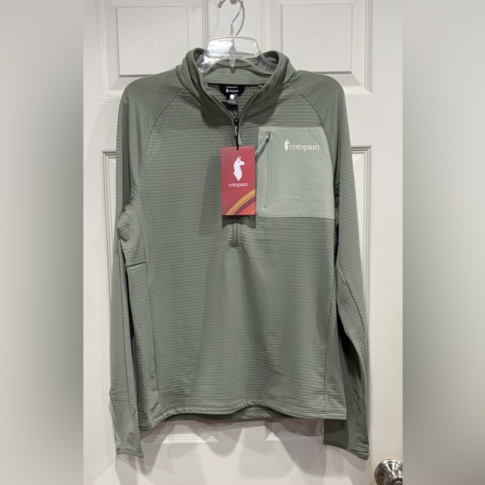 Cotopaxi Otero Men's Medium Fleece Half-Zip Pullover Brush GreenNWT Jacket Grid